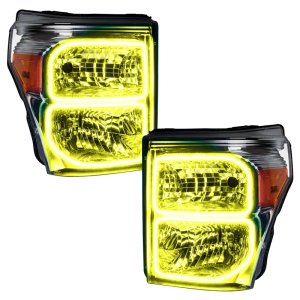 Ford F-350 Headlight Assemblies - ORACLE Lighting - LED Halo ColorSHIFT with BC1 Controller - `11-`16 Ford F-350 Headlight Assemblies - ORACLE Lighting - LED Halo ColorSHIFT with BC1 Controller - `11-`16